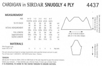 Crochet Pattern - Sirdar 4437 - Snuggly 4 Ply - Cardigan